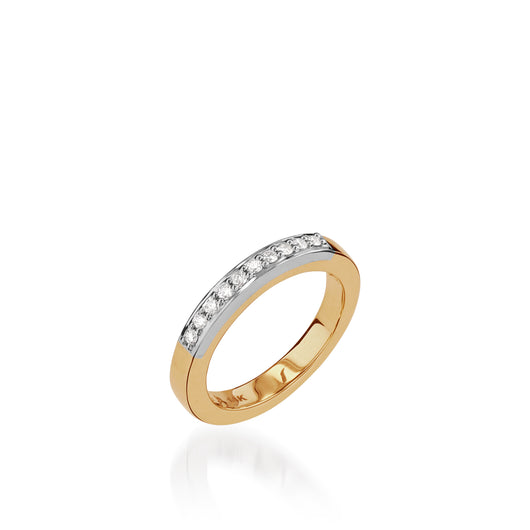 Duplex Gold Pave Diamond Ring