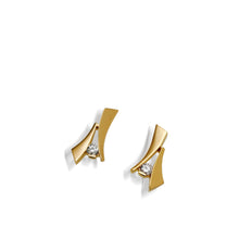 Load image into Gallery viewer, Women&#39;s 14-karat Yellow Gold Oyster Diamond Drop Earrings
