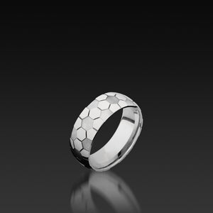 Cobalt Chrome Domed Band with Soccer Pattern