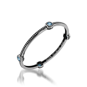 Women's Sterling Silver Chorus Blue Topaz Bangle Bracelet