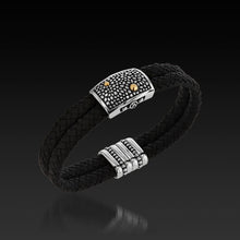 Load image into Gallery viewer, Matrix Black Double Leather Bracelet
