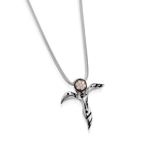 Angel Pave Diamond Pendant Necklace