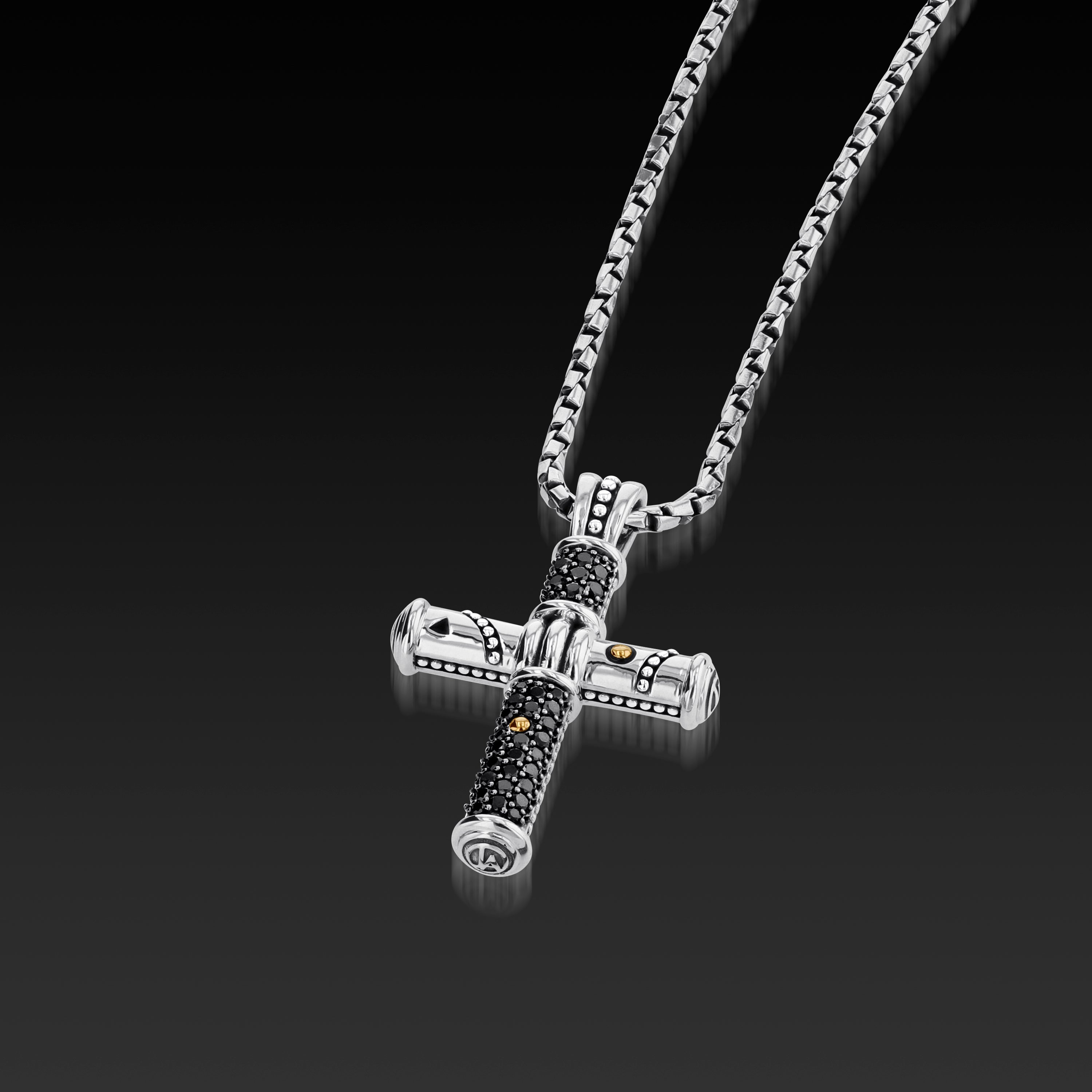 Matrix Black Diamond Cross Pendant Necklace – John Atencio