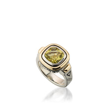 Load image into Gallery viewer, Women&#39;s Sterling Silver and 14 karat Yellow Gold Chorus Lemon Quartz Ring
