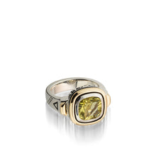 Load image into Gallery viewer, Women&#39;s Sterling Silver and 14 karat Yellow Gold Chorus Lemon Quartz Ring
