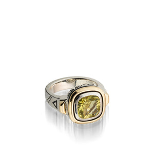 Women's Sterling Silver and 14 karat Yellow Gold Chorus Lemon Quartz Ring