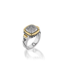 Load image into Gallery viewer, Women's Sterling Silver and 14 karat Yellow Gold Chorus Diamond Ring
