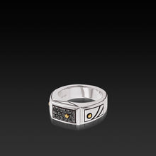 Load image into Gallery viewer, Matrix Black Diamond Signet Ring
