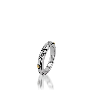 Women's Sterling Silver and 14-karat yellow gold Solar Ring