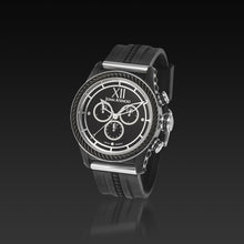 Load image into Gallery viewer, Men&#39;s Black Iconic Plated Pantheon IV Chronograph Watch with High Performance Elastomer Band
