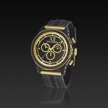Load image into Gallery viewer, Men&#39;s Black Iconic Plated Pantheon V Chronograph Watch with High Performance Elastomer
