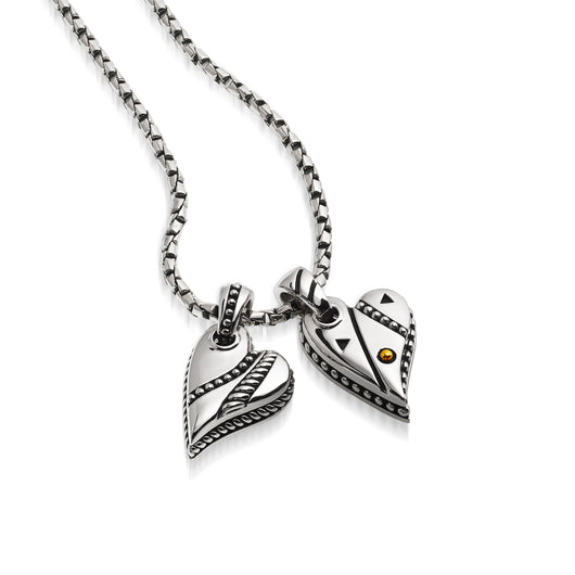 Solar & Apollo Double-Heart Pendant Necklace