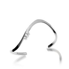 Load image into Gallery viewer, Women&#39;s Hand-forged in 14 karat White Gold Christy Twist Cuff Bracelet with Diamonds
